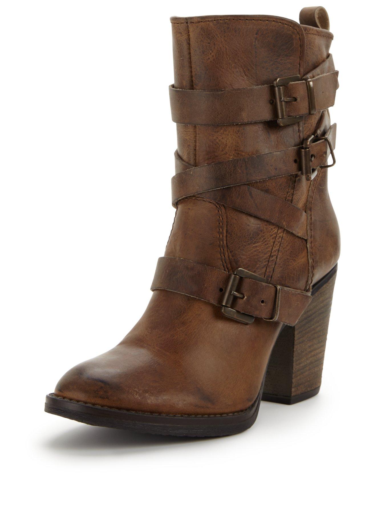 steve madden leia buckle western boot
