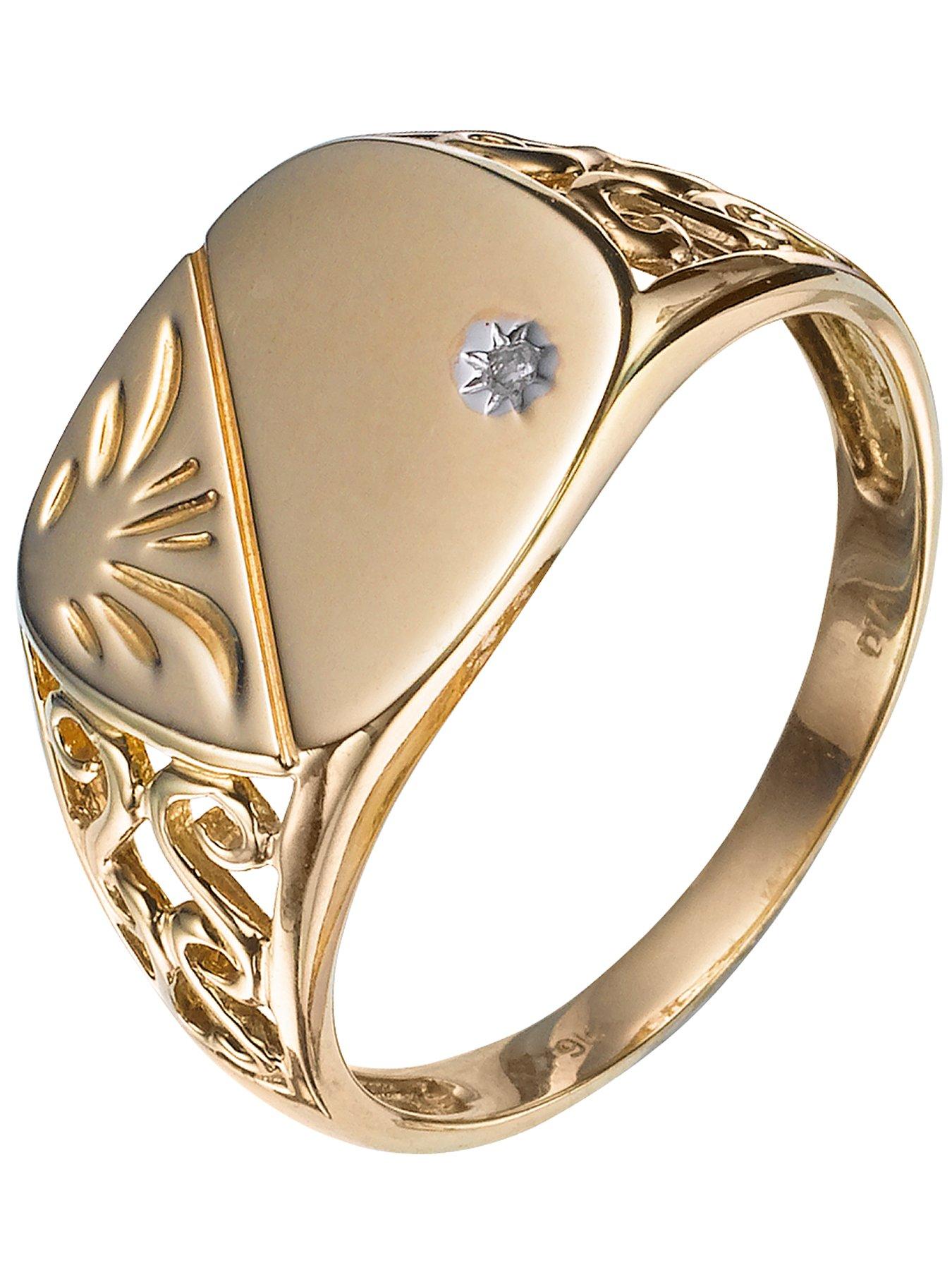 mens-9-carat-gold-diamond-set-signet-ring