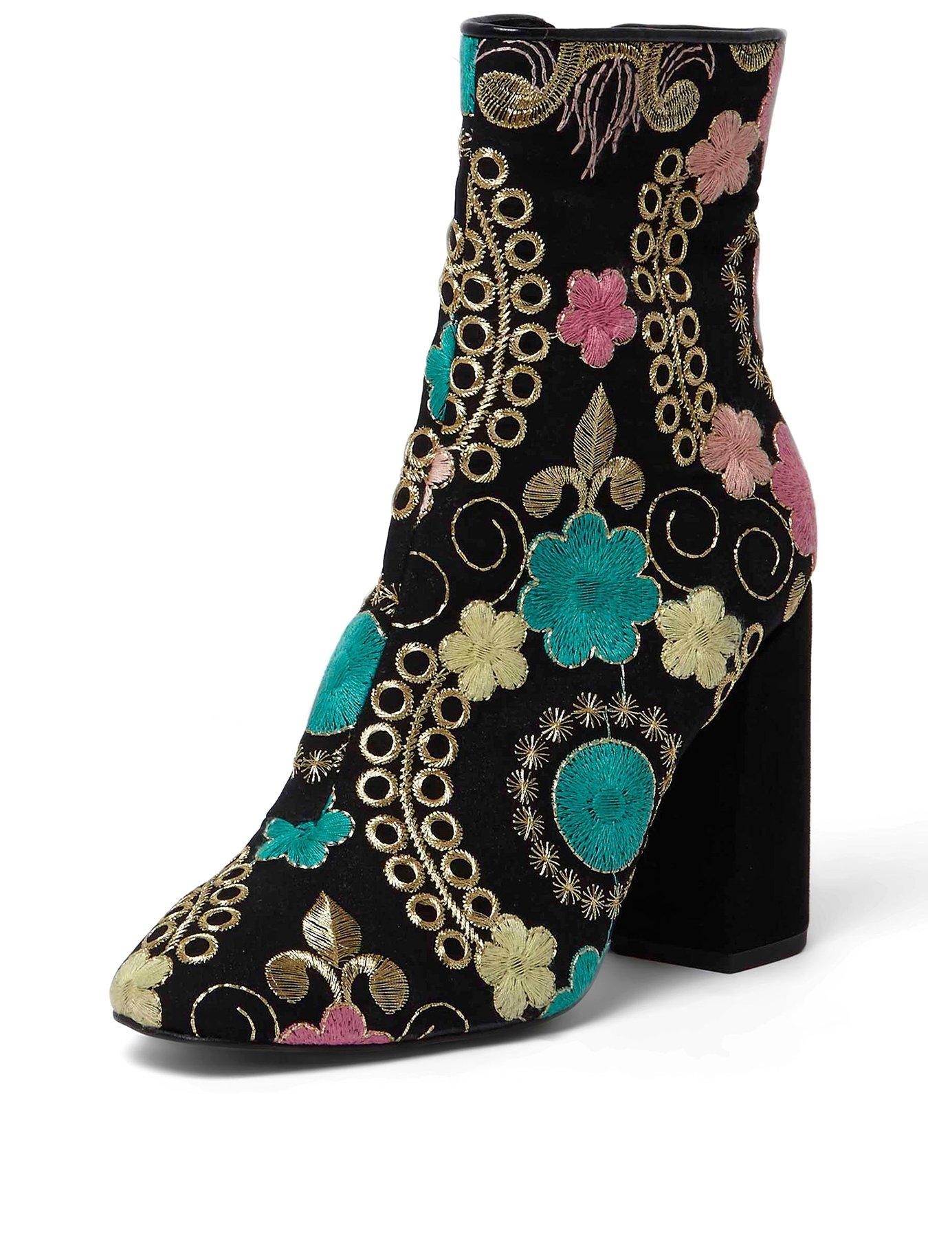 river island embroidered boots