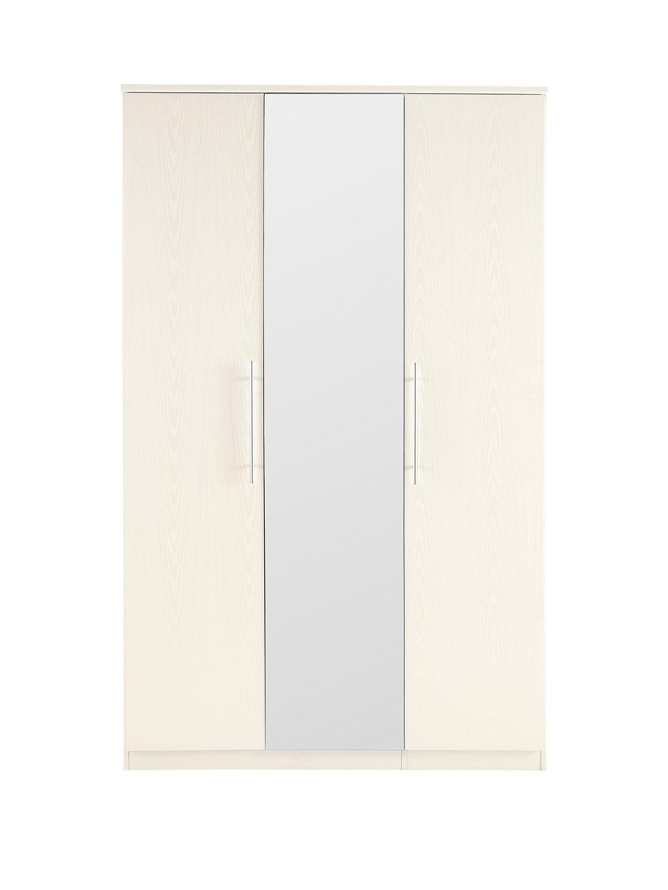 Prague 3 Door Mirrored Wardrobe Littlewoodsireland Ie