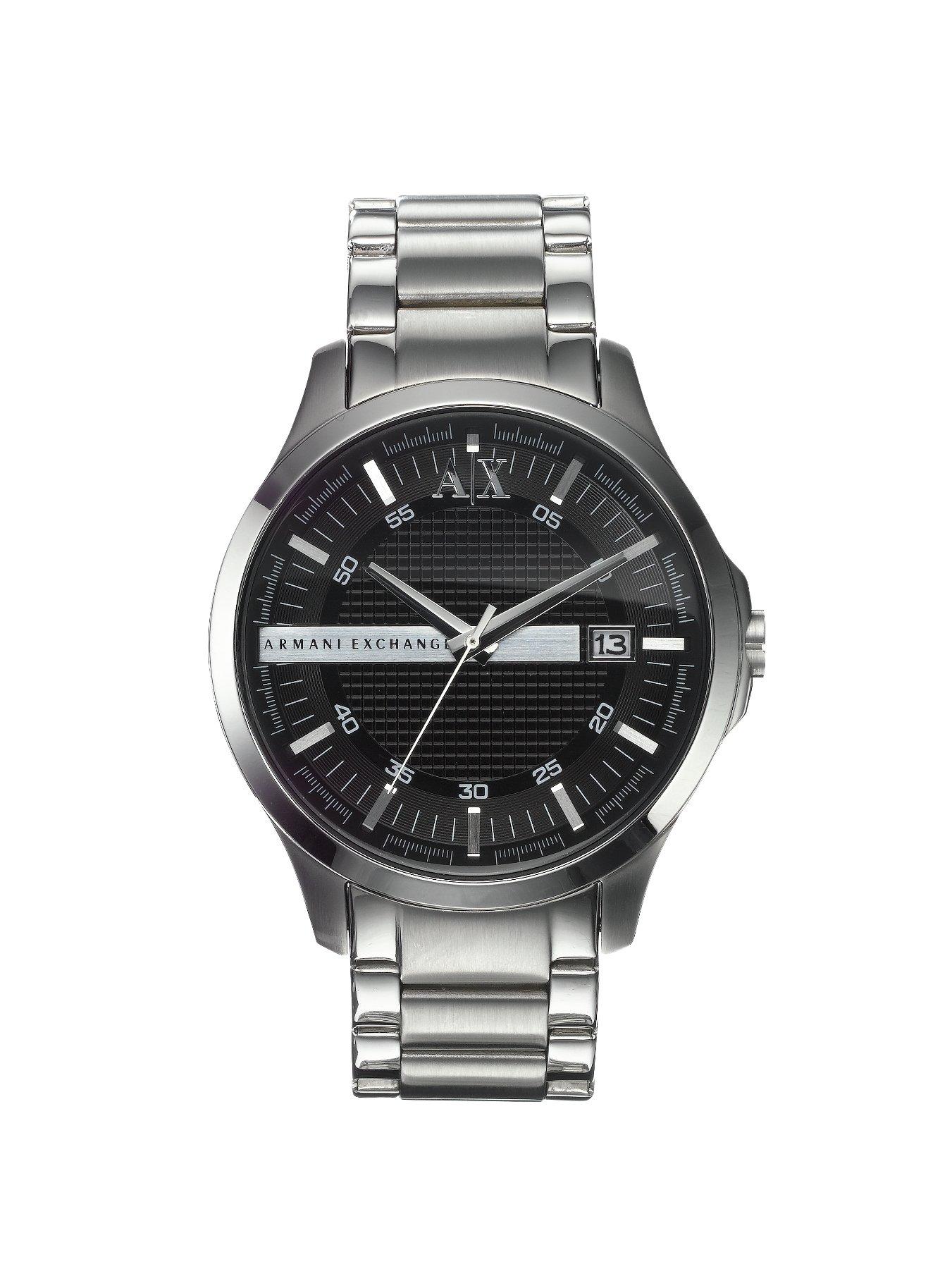 armani exchange stainless steel watch