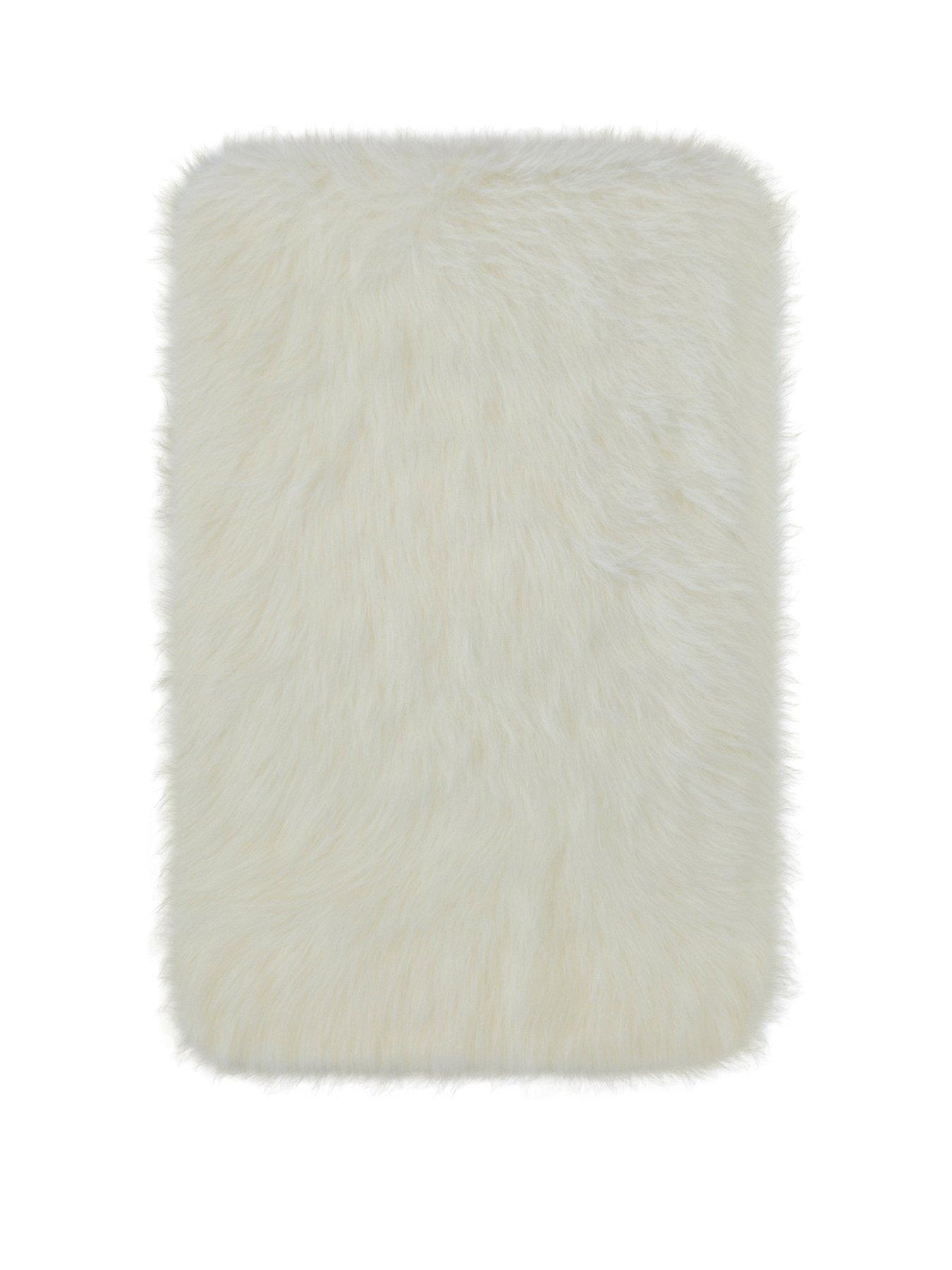 Ochre Yellow Chunky Mongolian Faux Fur Shaped Fluffy Rug Mat 70cm x 130cm 
