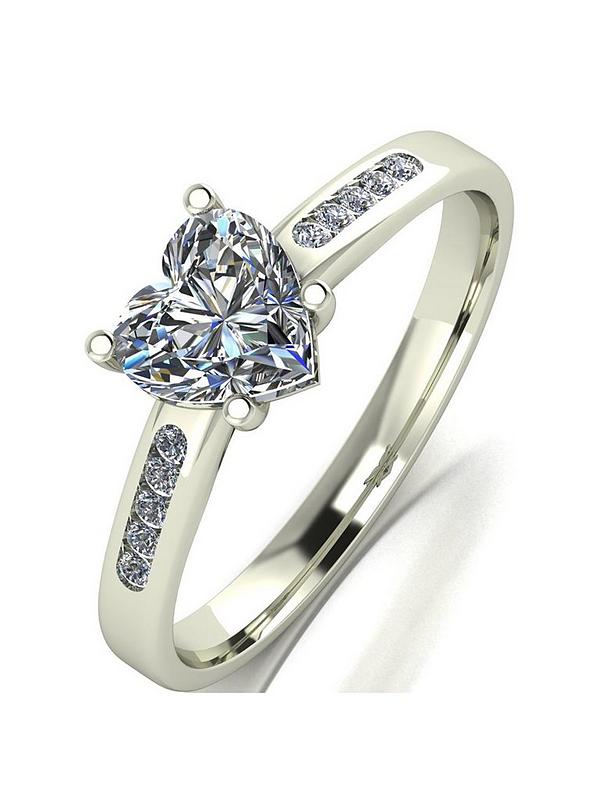 Moissanite 1 1 Carat Heart Shape 18 Carat Yellow Gold Engagement