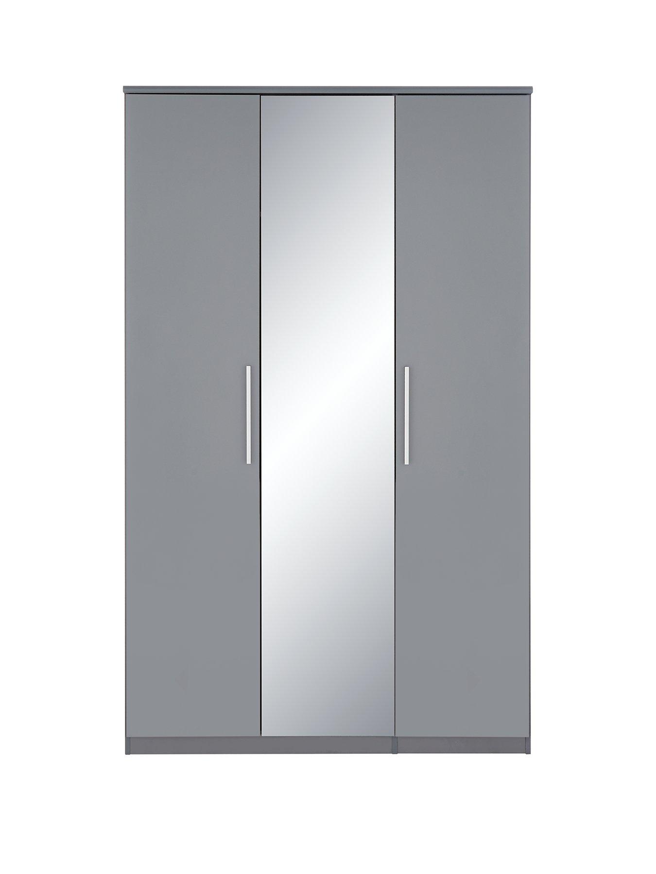 Prague Gloss 3 Door Mirrored Wardrobe Littlewoodsireland Ie