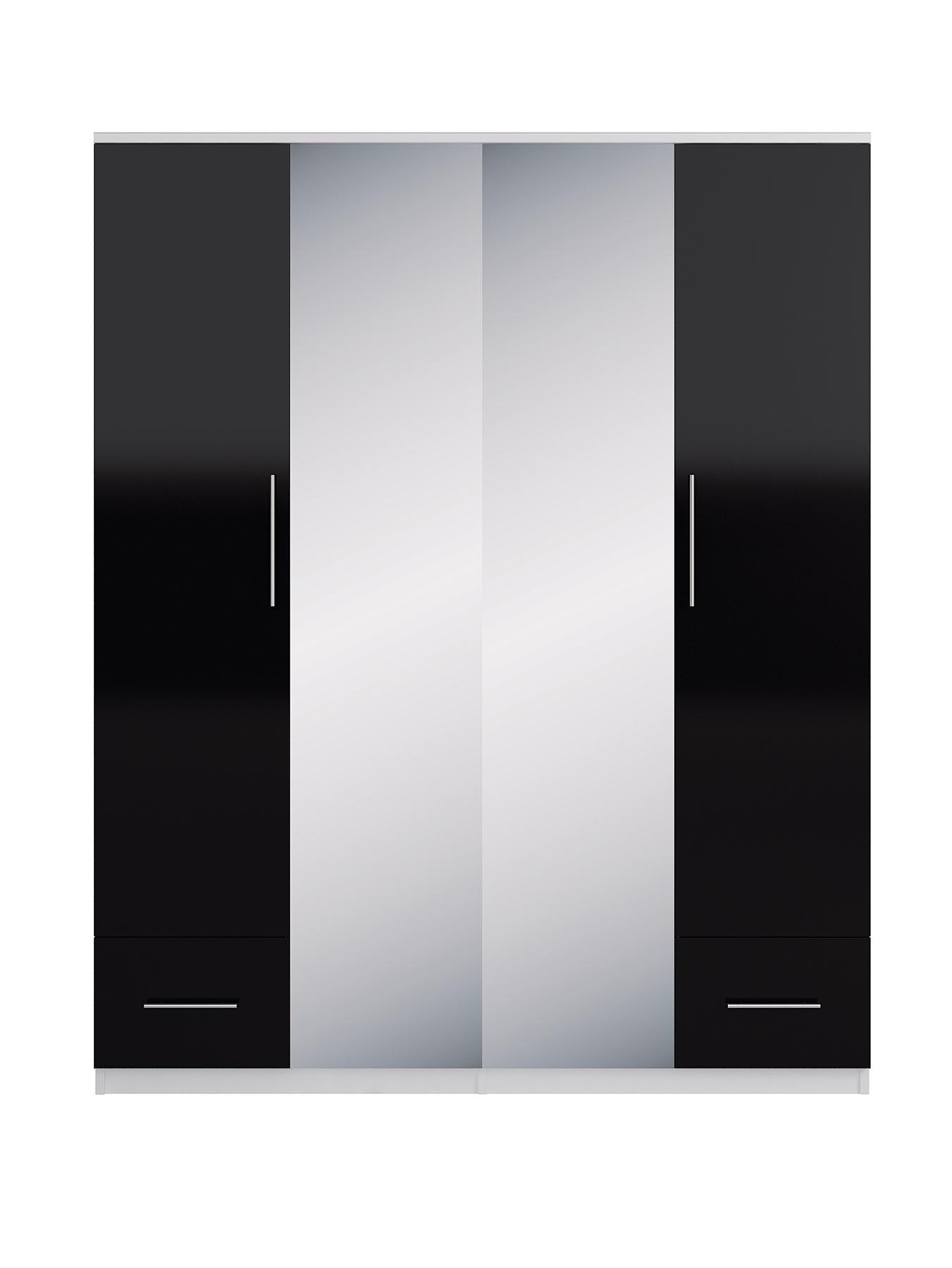 Cologne Gloss 4 Door Mirrored Wardrobe Littlewoodsireland Ie