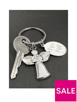 the-personalised-memento-company-personalised-silver-angel-keyring