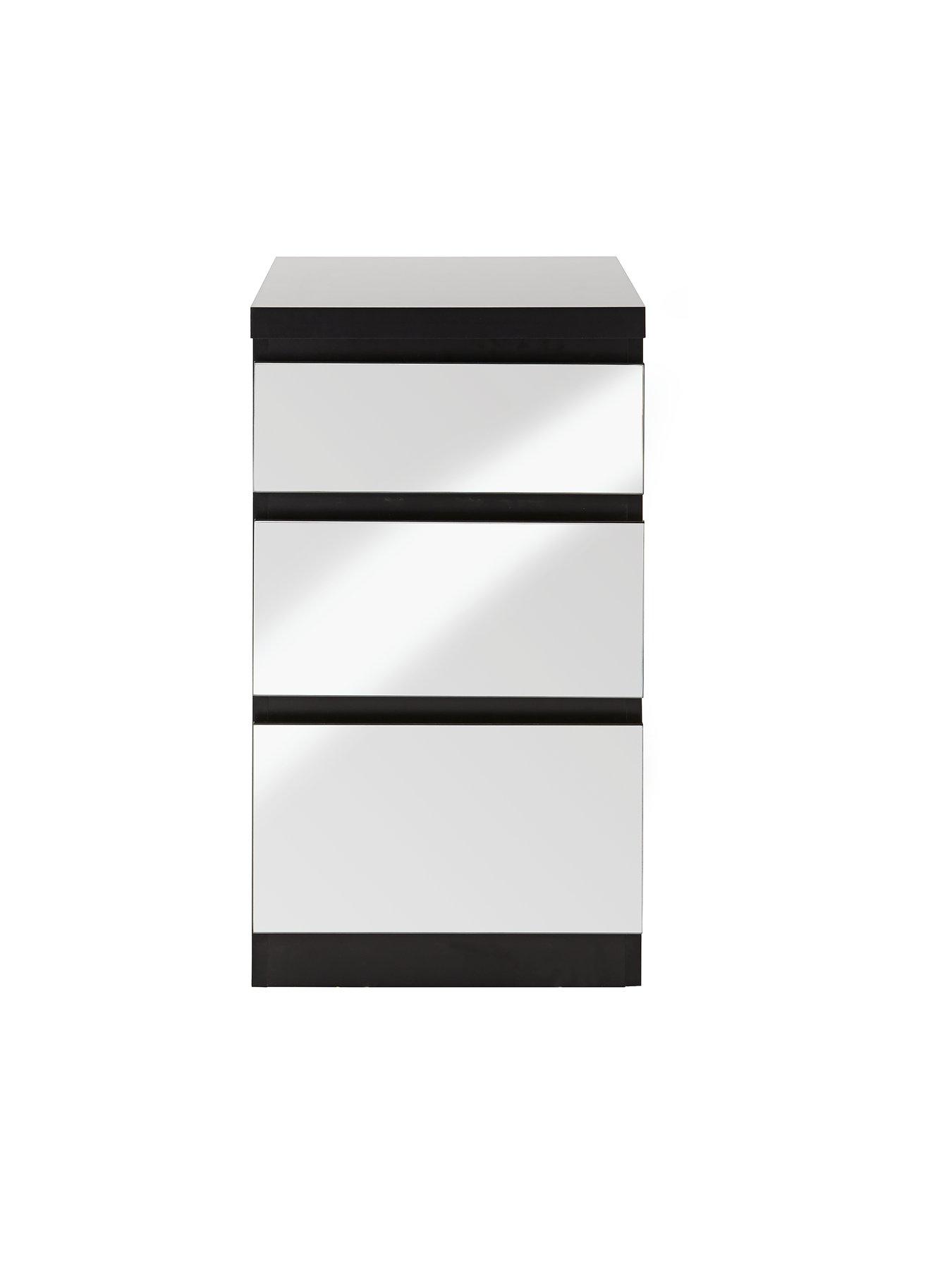 Prague Mirror 3 Drawer Bedside Cabinet Littlewoodsireland Ie