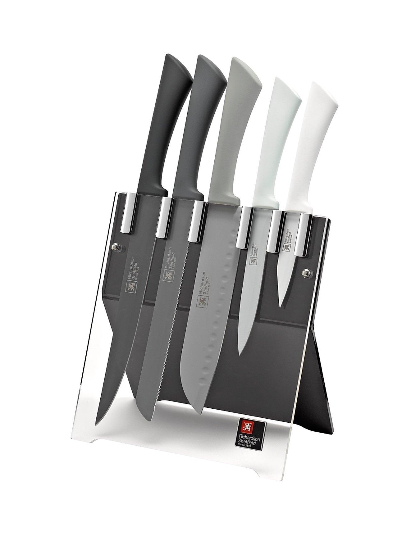 1411007218: Richardson Sheffield Mono Love Colour 5-Piece Knife Block