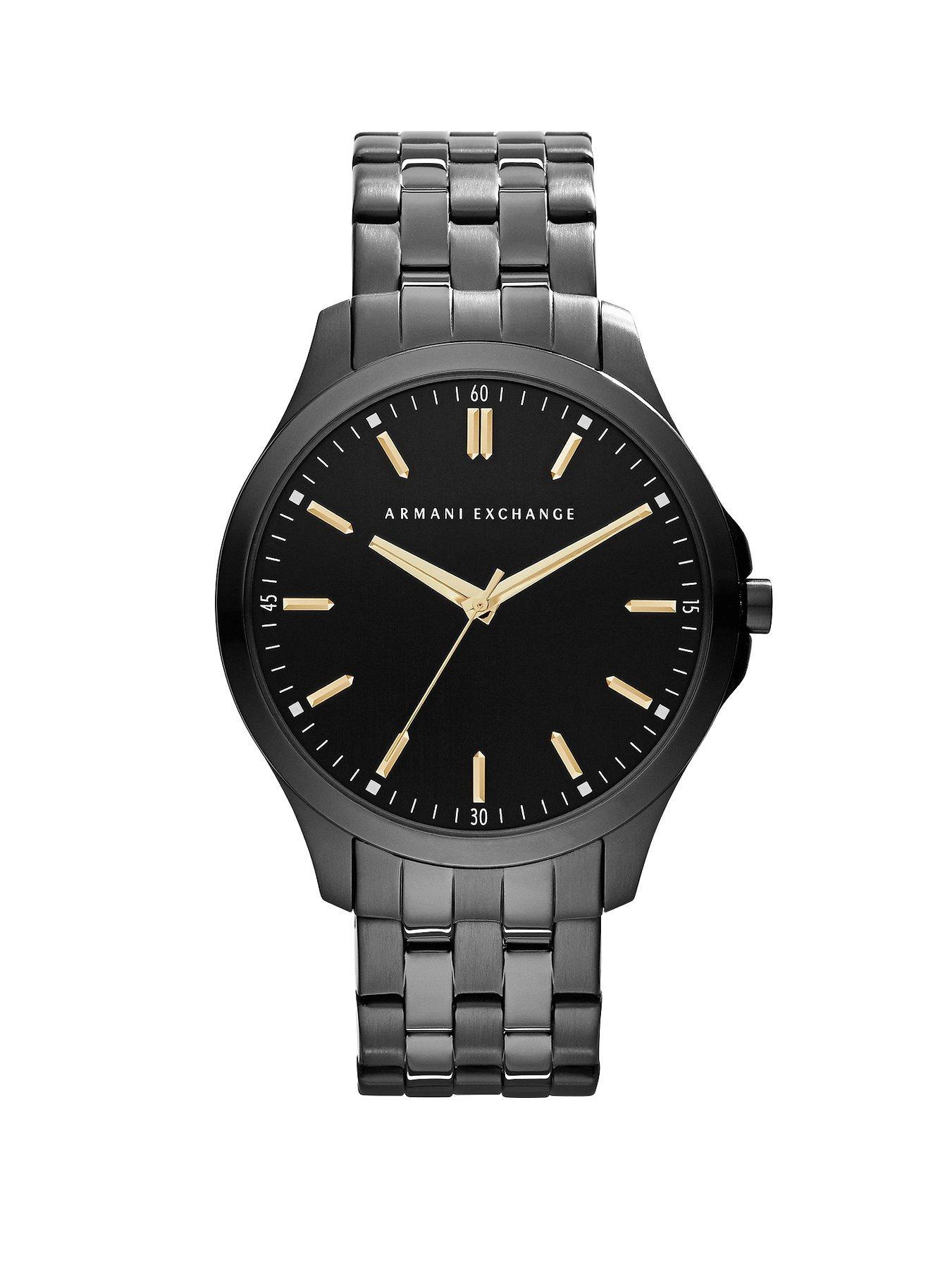 armani black gold watch