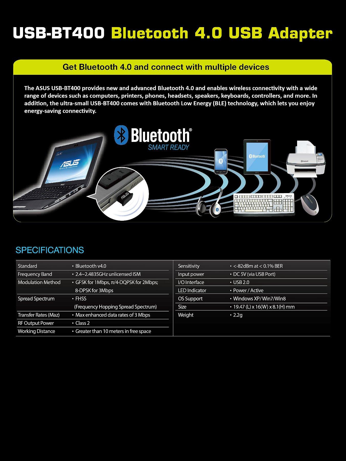 Asus Usb Bt400 Mini Bluetooth 4 0 Usb Adapter Littlewoodsireland Ie