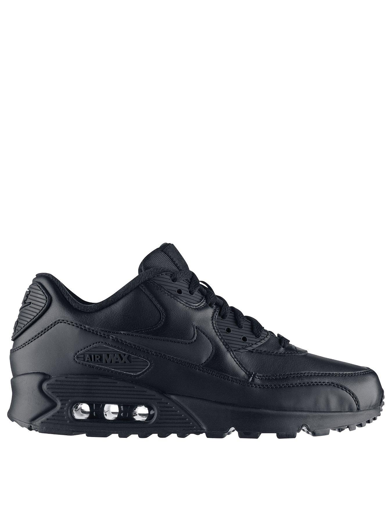 nike air max 90 black leather mens trainers