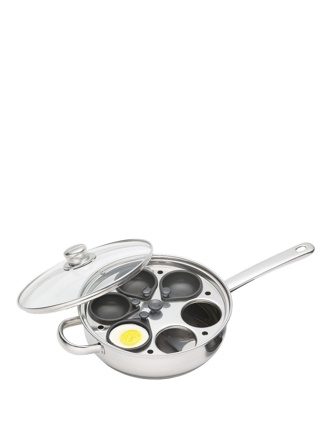 Kitchen Craft Stainless Steel Quality Egg Poacher 16cm or 22cm Two or Four Hole