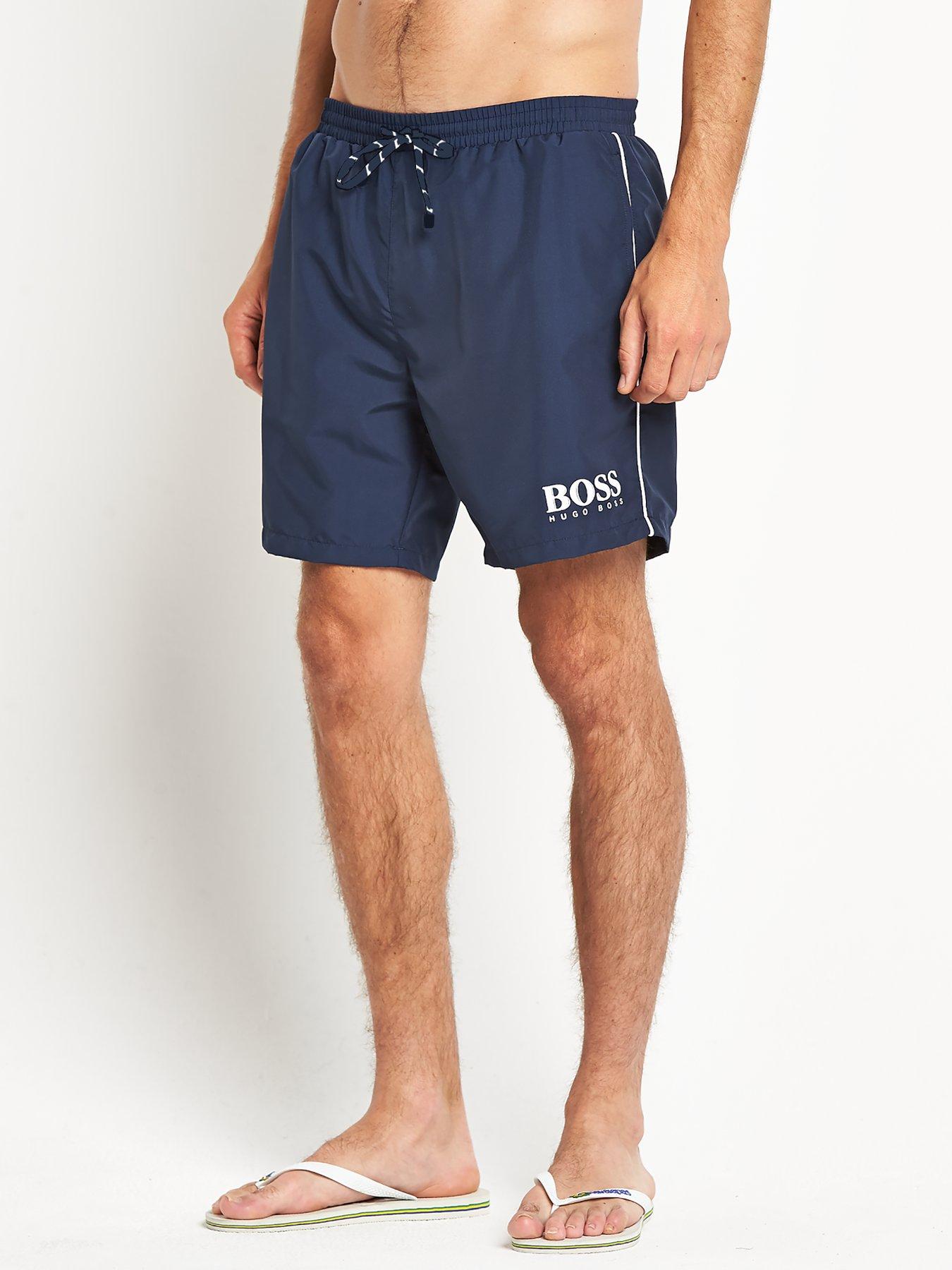hugo boss navy swim shorts