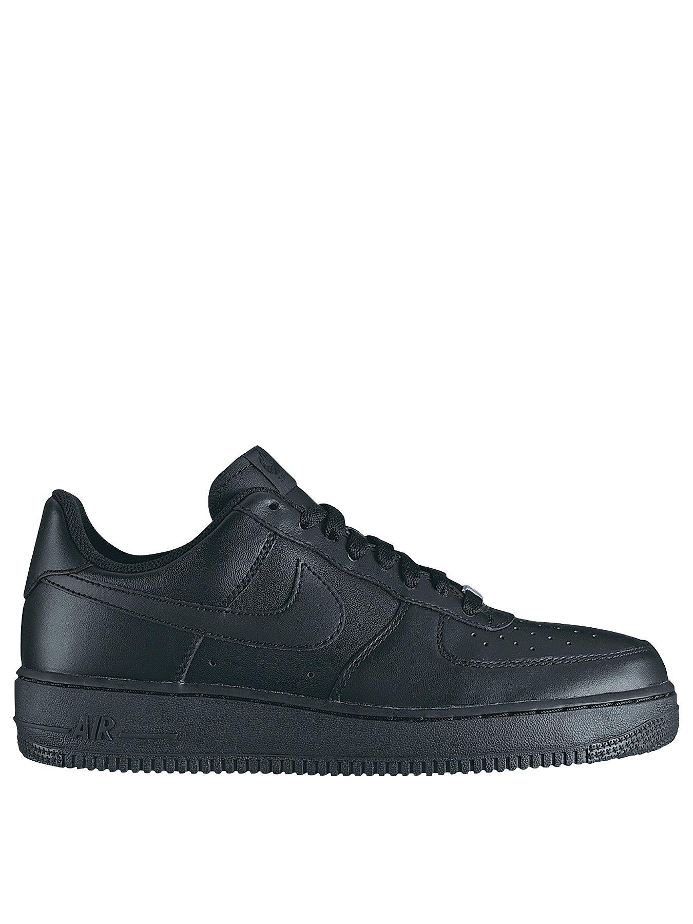 mens black leather nike trainers