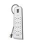 belkin-bsv804-8-way-2m-surge-protection-strip-with-2-x-24a-shared-usb-chargersfront