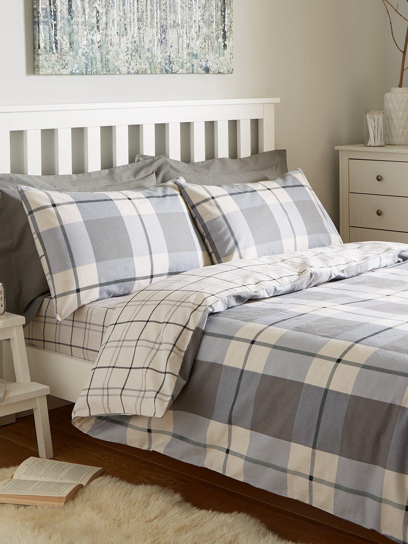 Brushed Cotton Check Duvet Cover Set Littlewoodsireland Ie