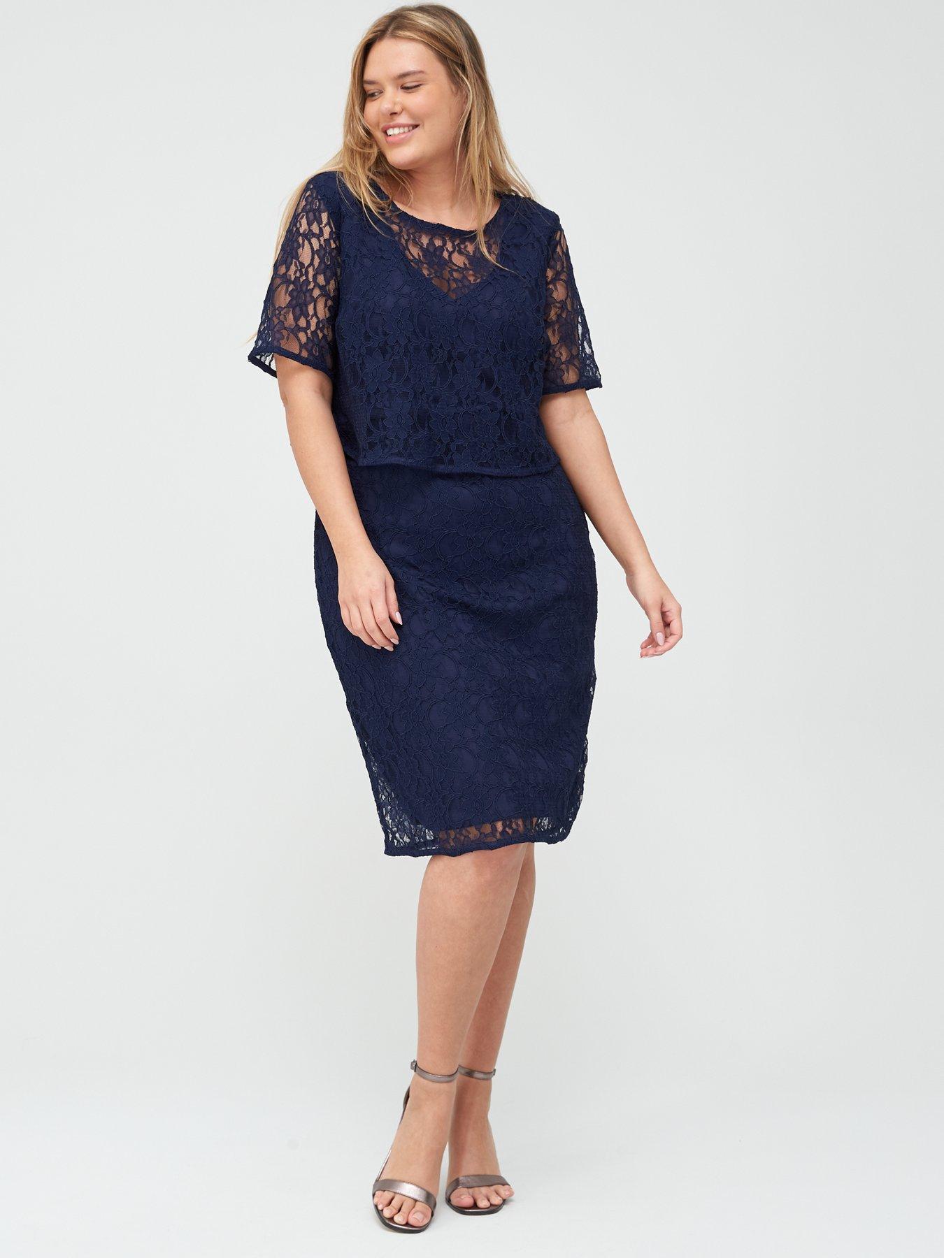 navy curve dress