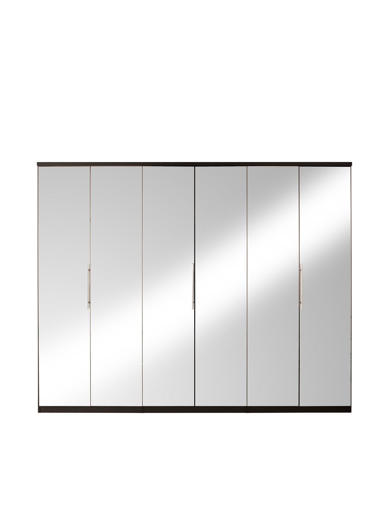 Prague Mirror 6 Door Wardrobe Littlewoodsireland Ie