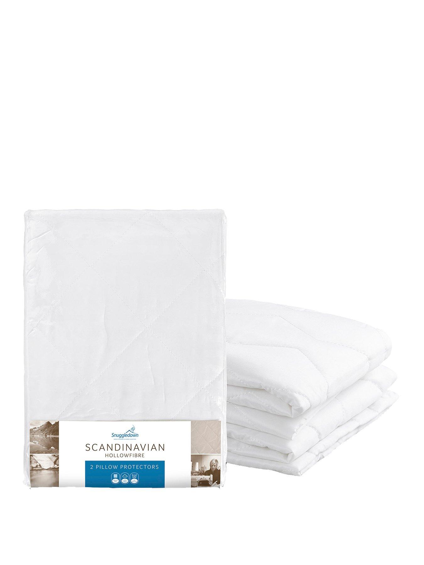 1600019164: Snuggledown of Norway Scandinavian Hollowfibre Pillow Protector Pair