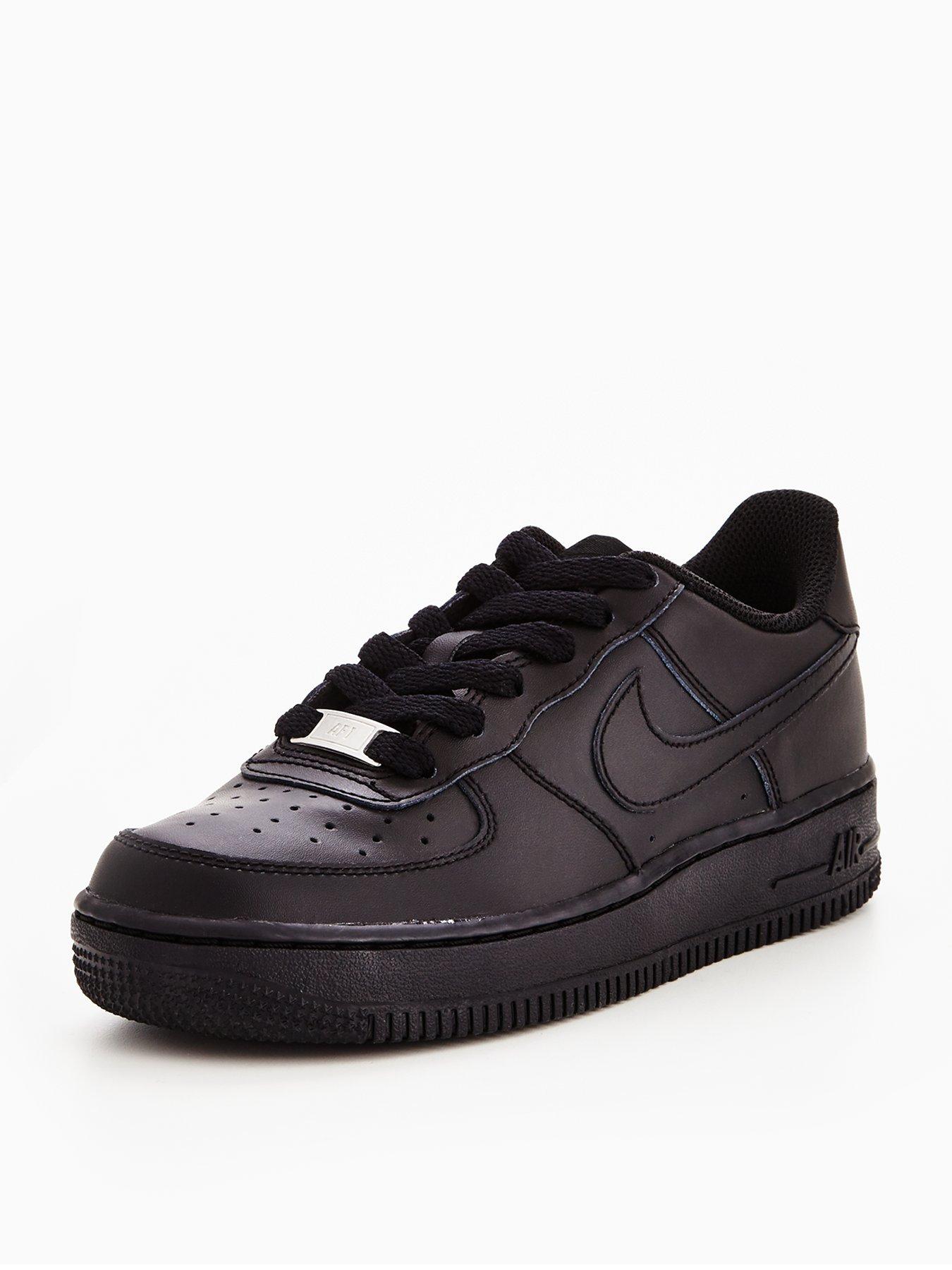 black leather nike trainers junior