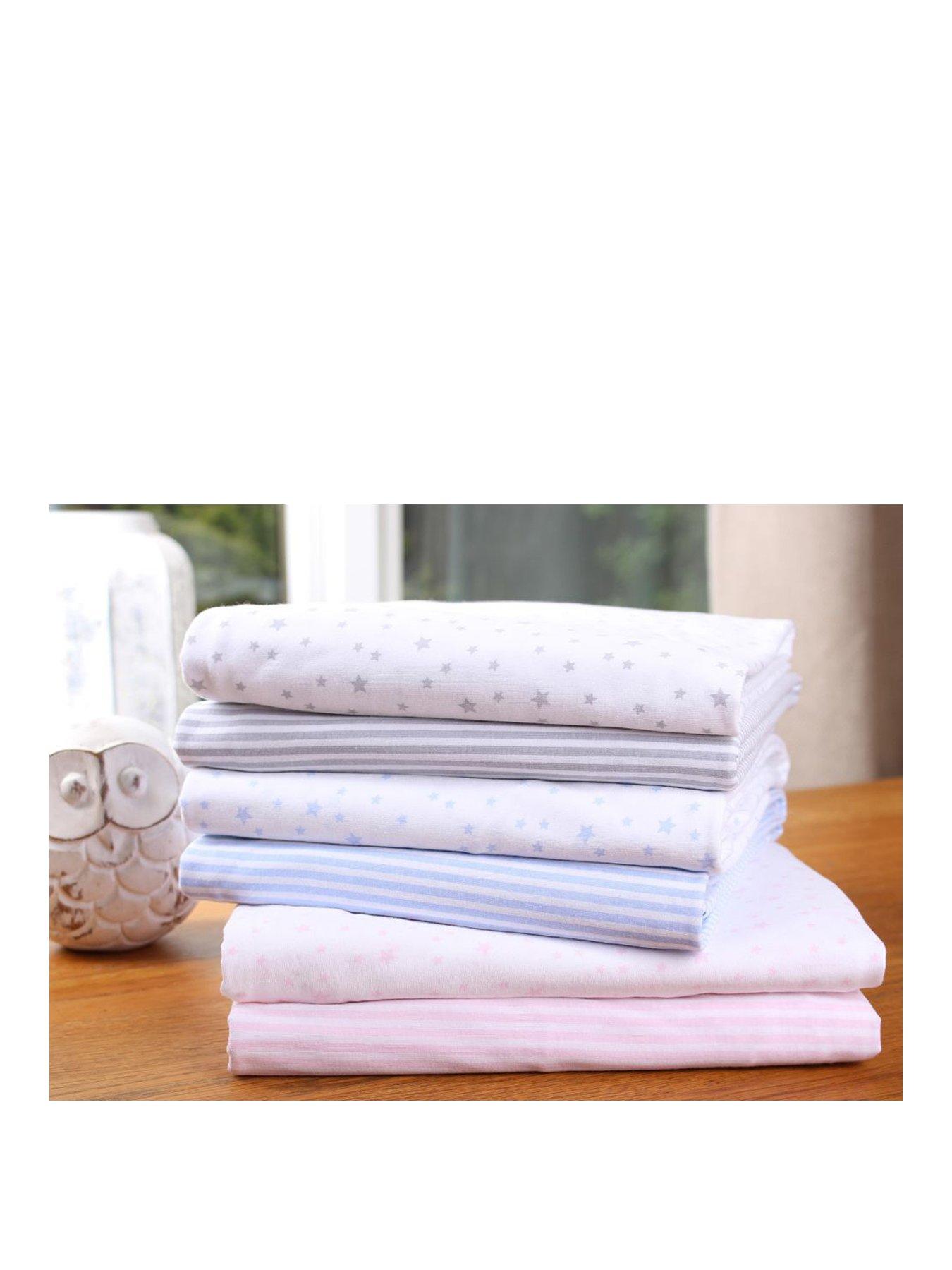 Clair De Lune Printed Cot Sheets Stars Stripes
