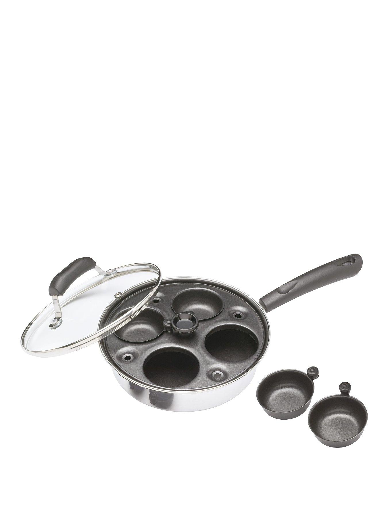 Kitchen Craft Stainless Steel Quality Egg Poacher 16cm or 22cm Two or Four Hole