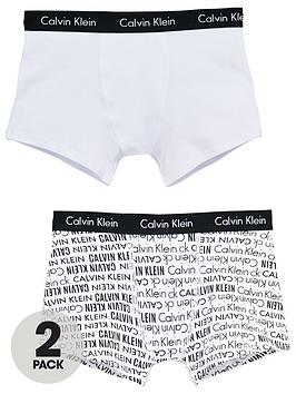 calvin-klein-boys-logomaniawhite-trunks-2-pack calvin-klein-boys-logomaniawhite-trunks-2-pack