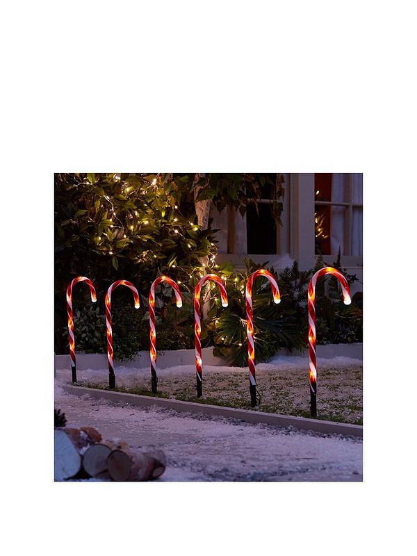 5x Christmas Candy Cane Pathway Lights LED Outdoor Garden Decorations UK