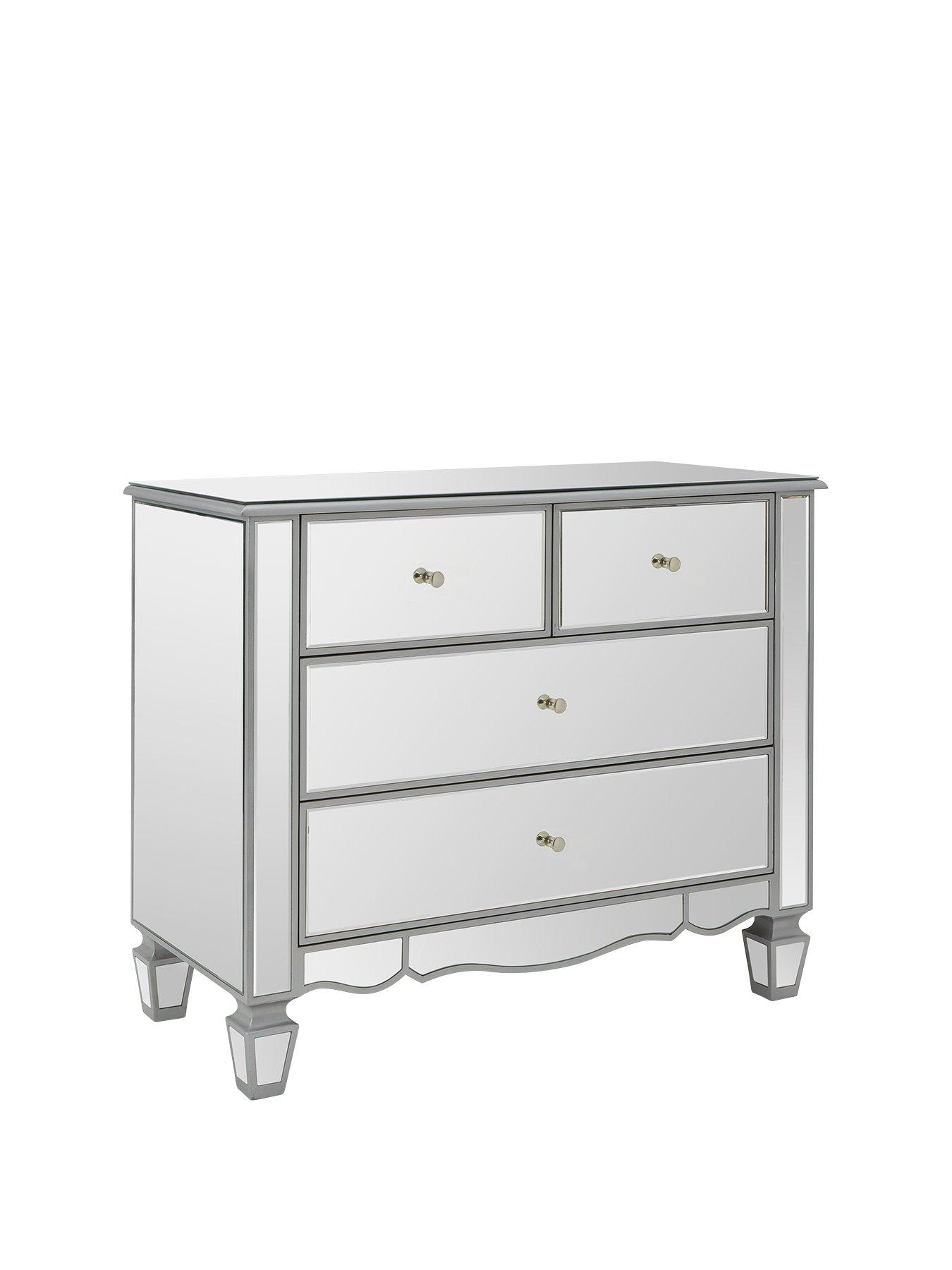 Cream 2+4 Chest of Drawers Solid Wood Tall Storage Bedroom Furniture Ivory White