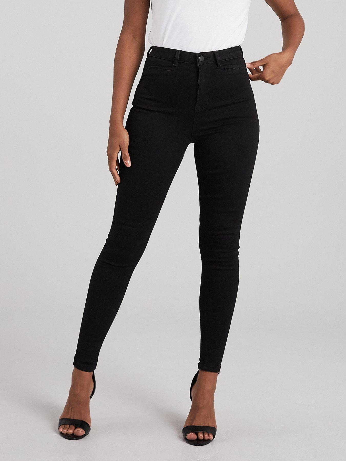 high waisted super skinny black trousers