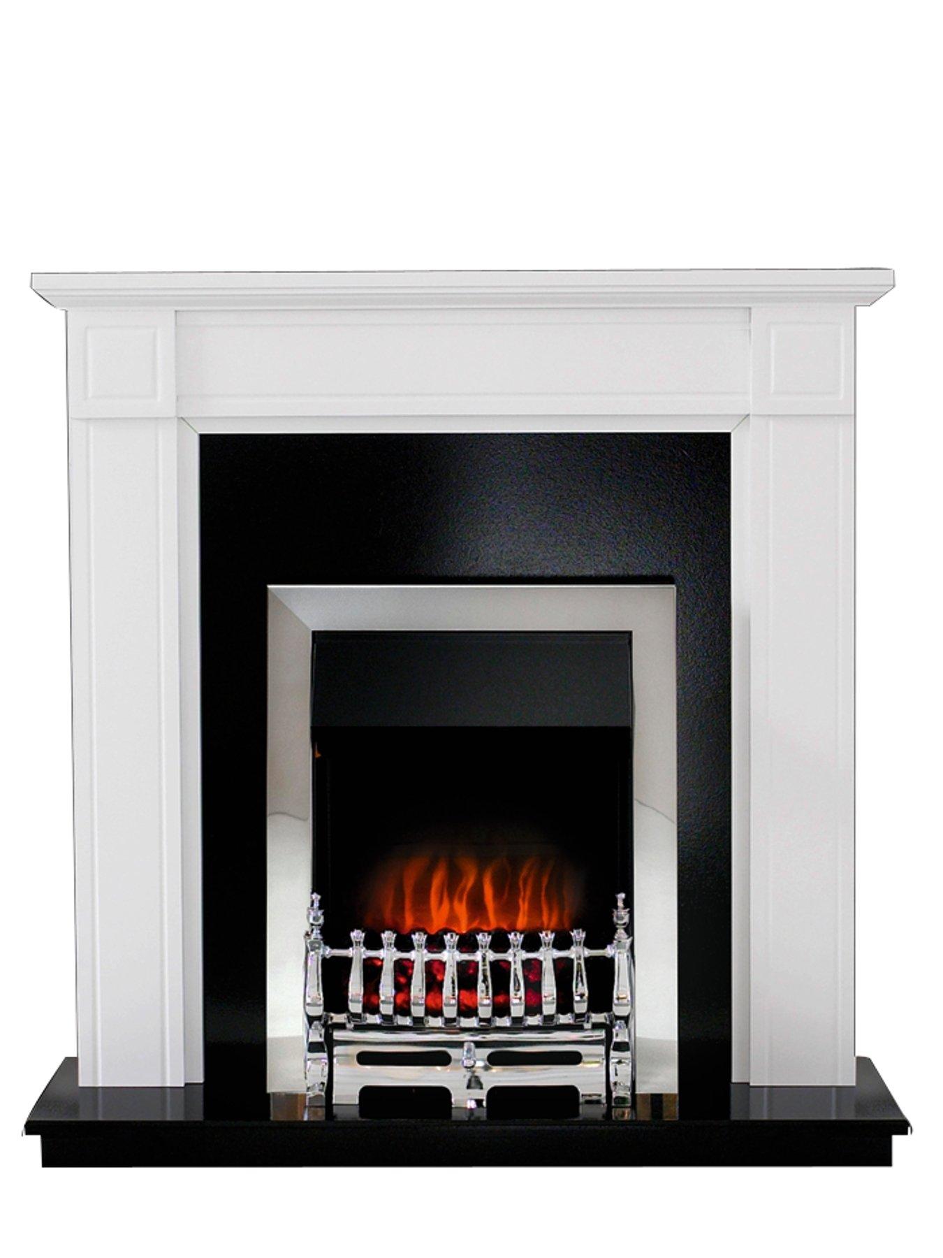 Adam Fires Fireplaces Georgian White Electric Fireplace Suite