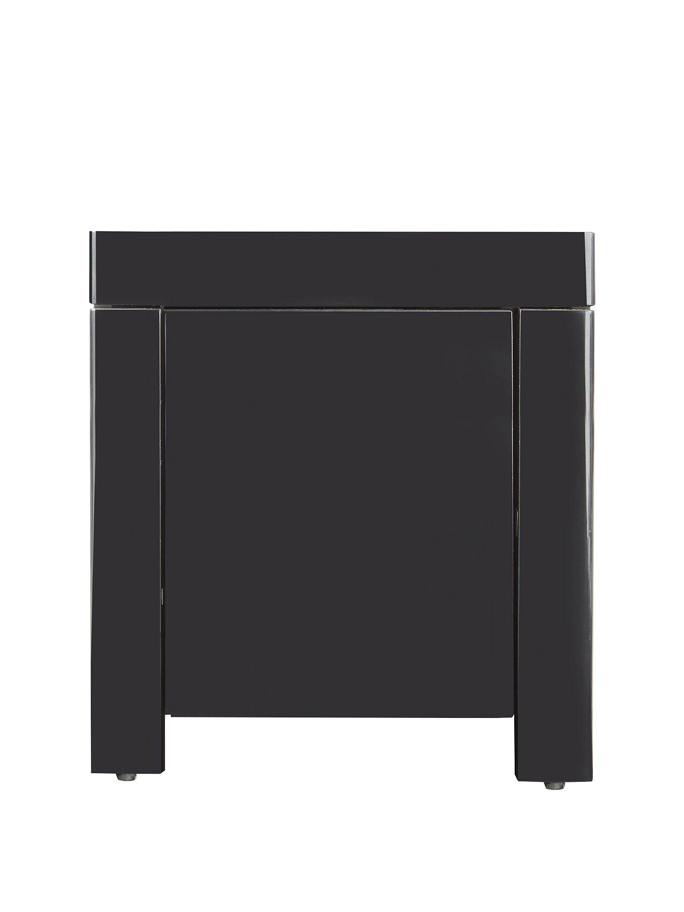 black gloss lamp table