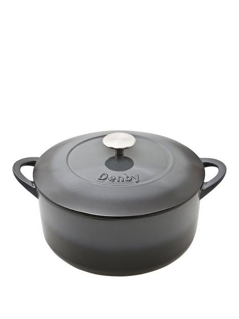 denby-halo-26cm-cast-iron-round-casserole-pot