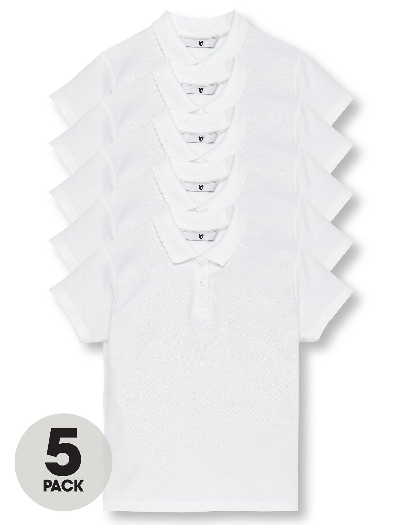 New Girls Green Scallop School Polo Shirt 4 Pack Unique