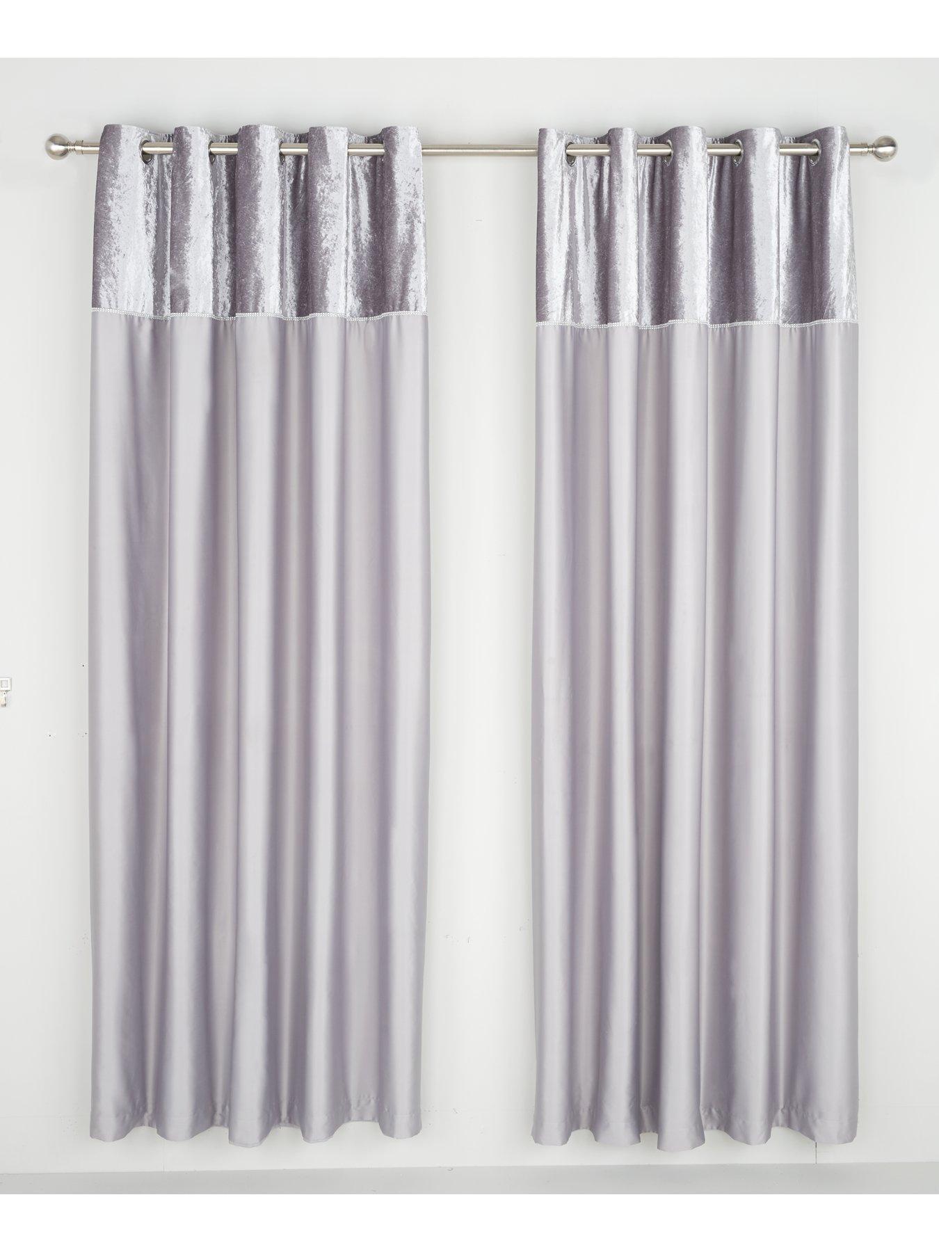 Amelie Crushed Velvet Lined Eyelet Curtains Littlewoodsireland Ie