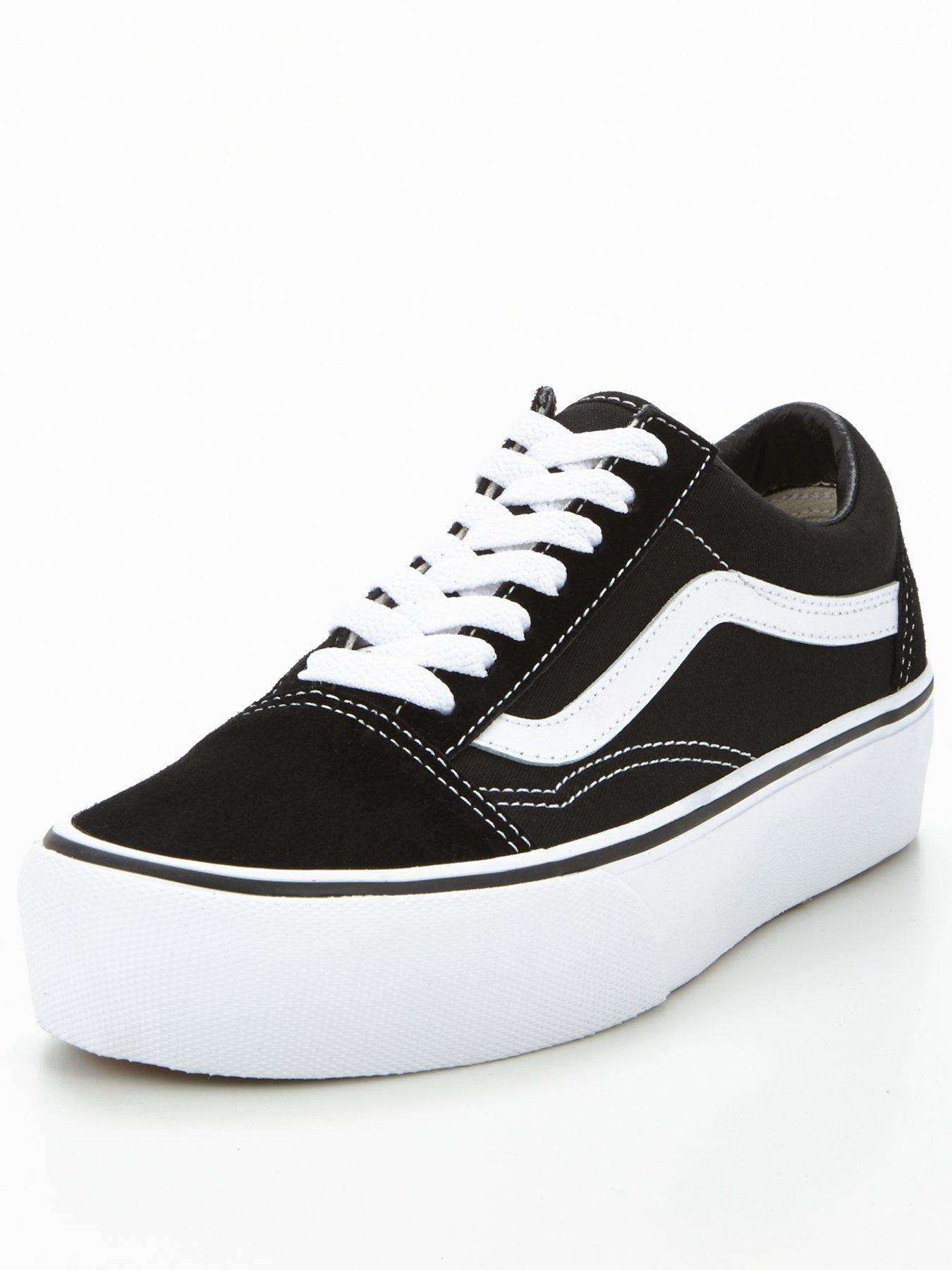 womens vans old skool black and white