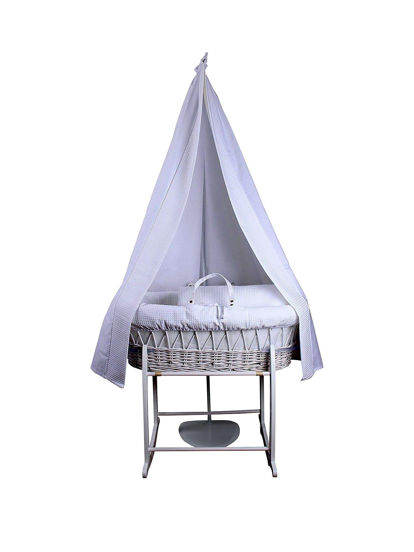 clair de lune moses basket white