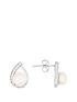 love-pearl-sterling-silver-rhodium-plated-button-freshwater-pearl-cubic-zirconia-pear-shape-stud-earringsfront