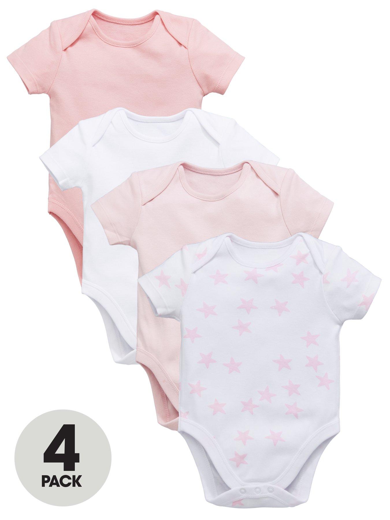 Mini V By Very Baby Girls  Pack Bodysuits