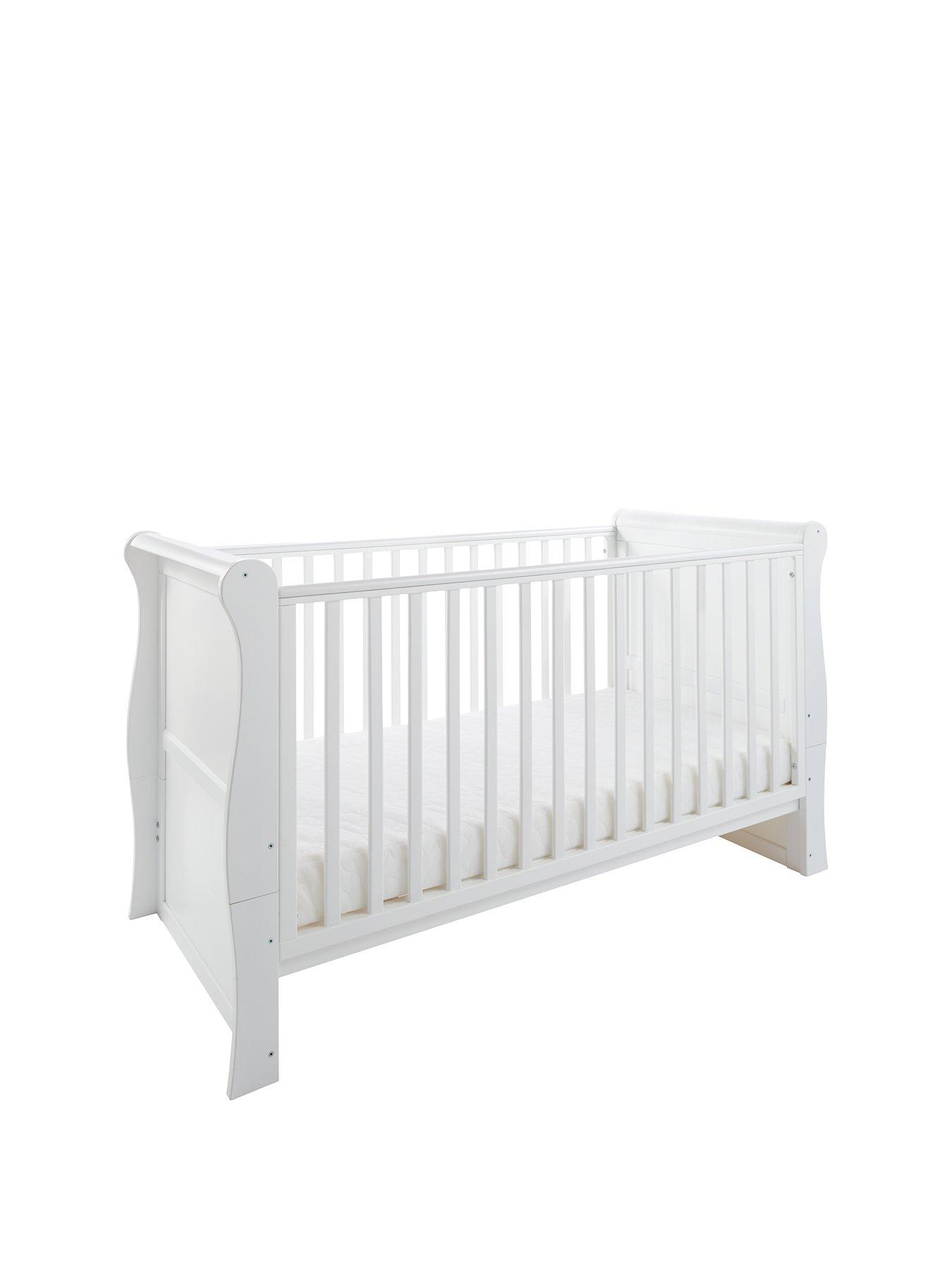 white sleigh cot bed