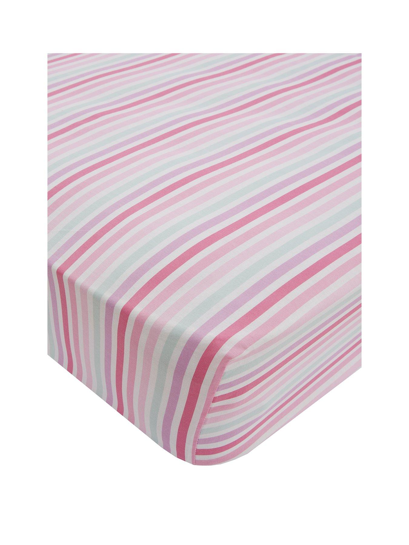 1600179370: Catherine Lansfield Pastel Hearts Cotton Rich Fitted Sheet