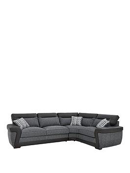 Geo Fabric And Faux Leather Right Hand Corner Group Sofa Bed Geo Fabric And Faux Leather Right Hand Corner