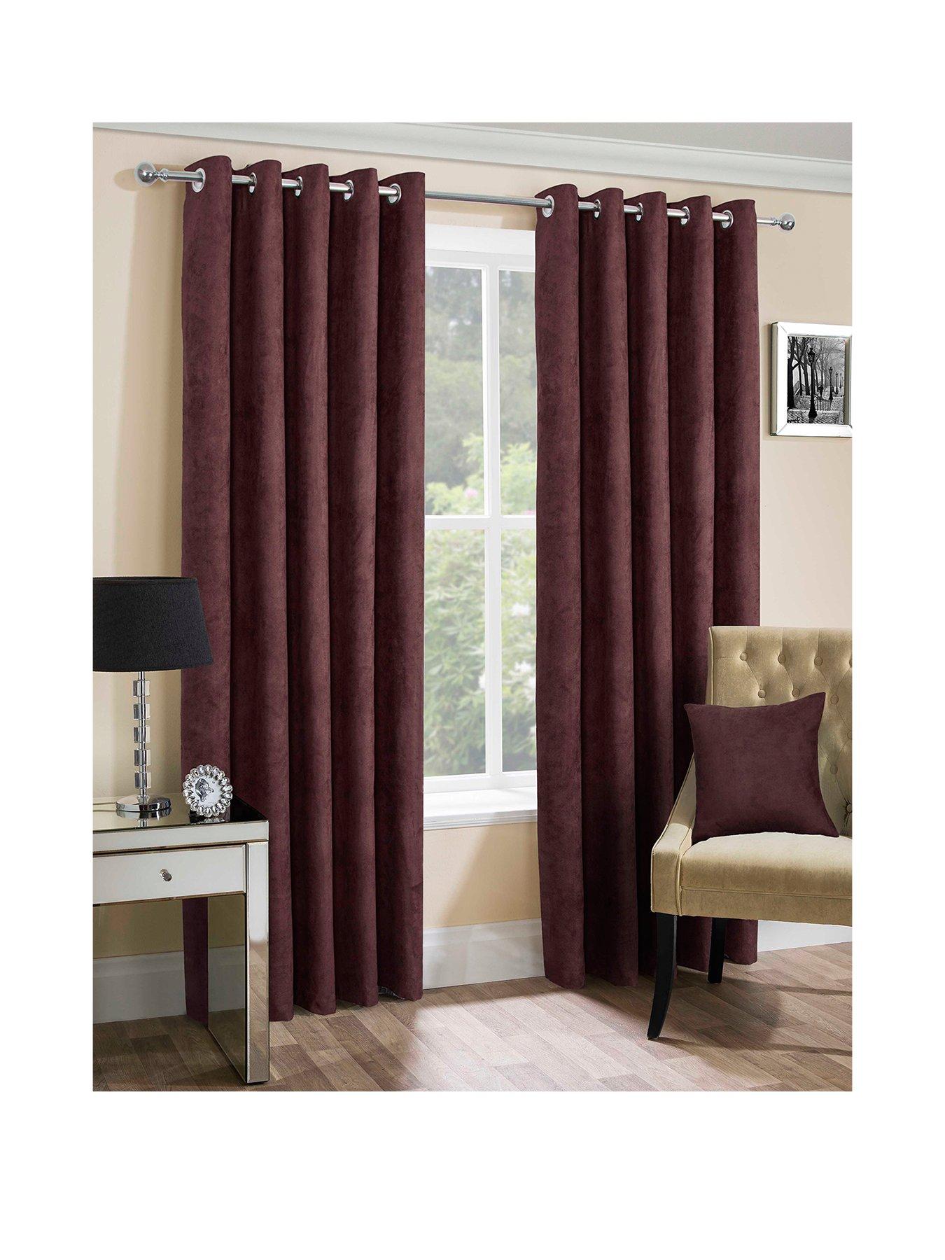 Faux Suede Lined Eyelet Curtains Littlewoodsireland Ie