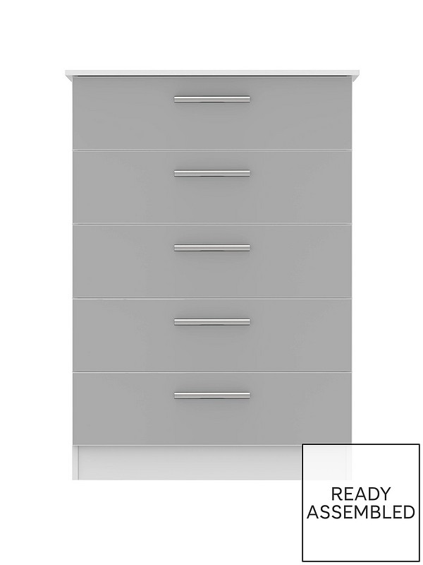 Swift Montreal Gloss Ready Assembled Tall 5 Drawer Chest