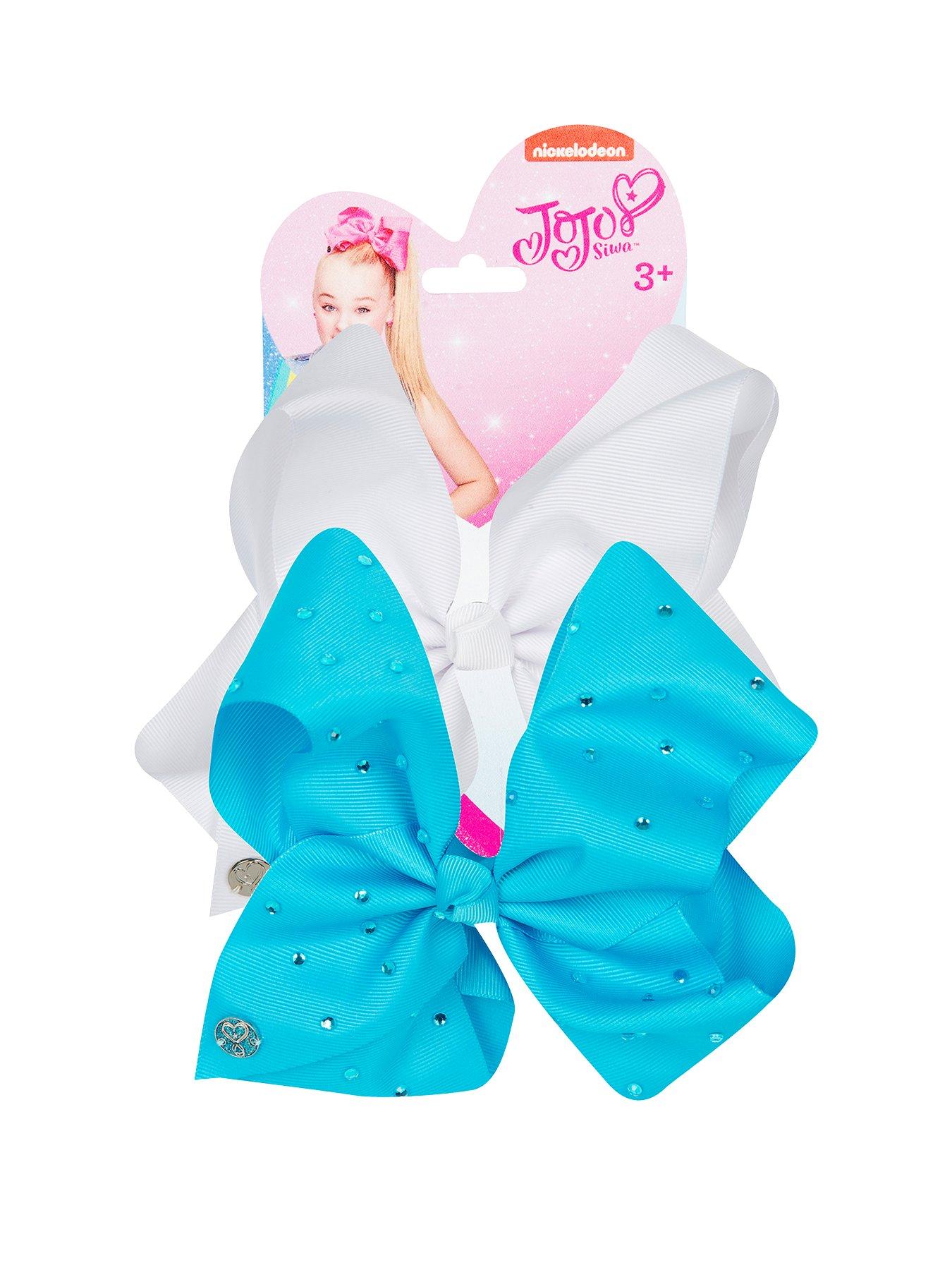 1600192547: Jo Jo Siwa Jo Jo Siwa Signature Bow Twin Pack - Silver & Rhinestones