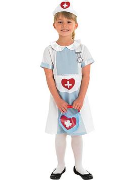 Kid wearing nurse Halloween costume