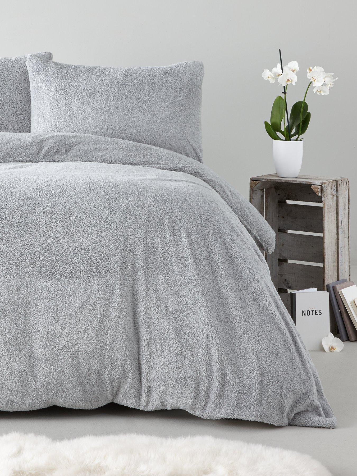 grey teddy duvet cover