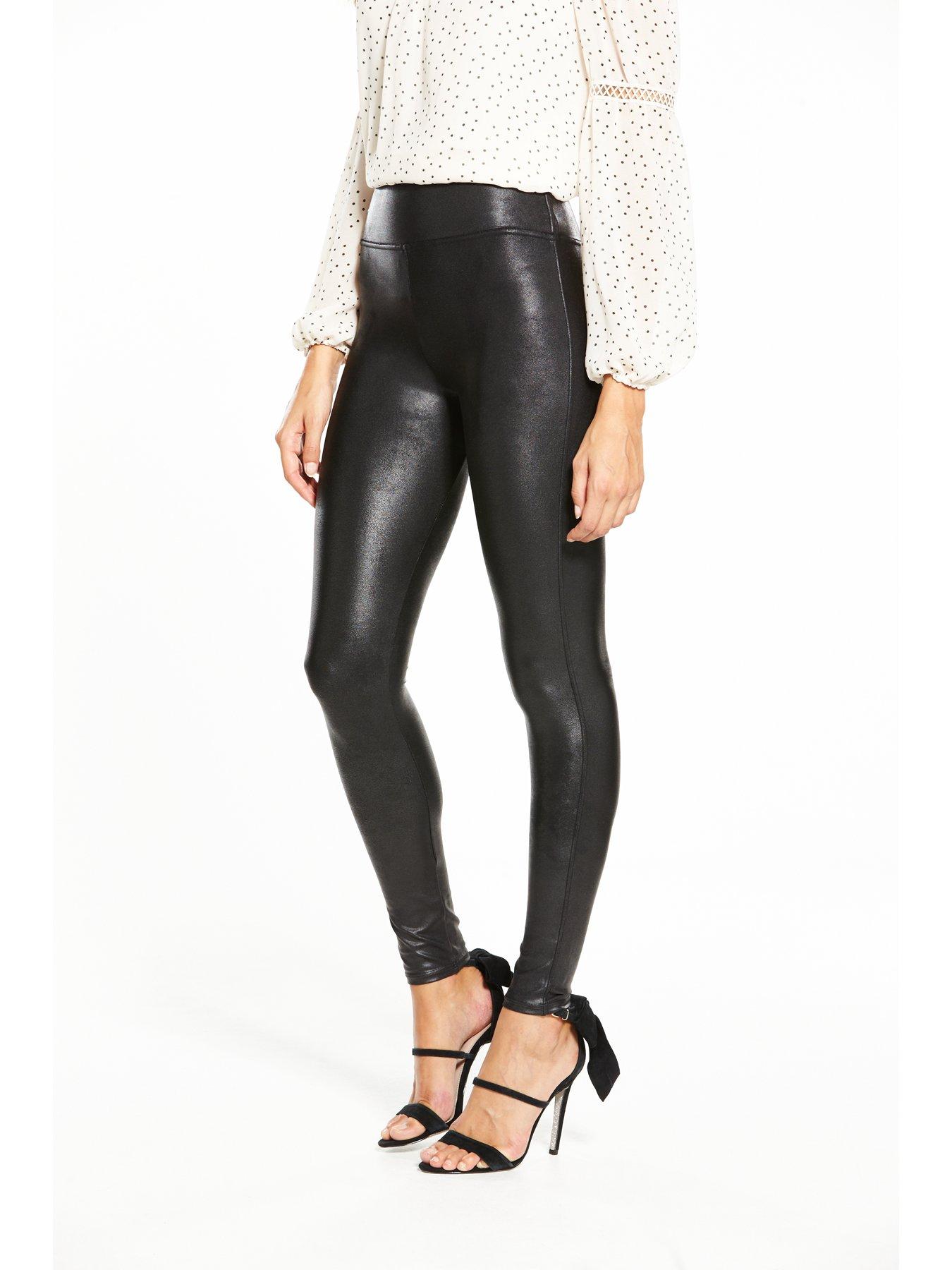 black real leather leggings