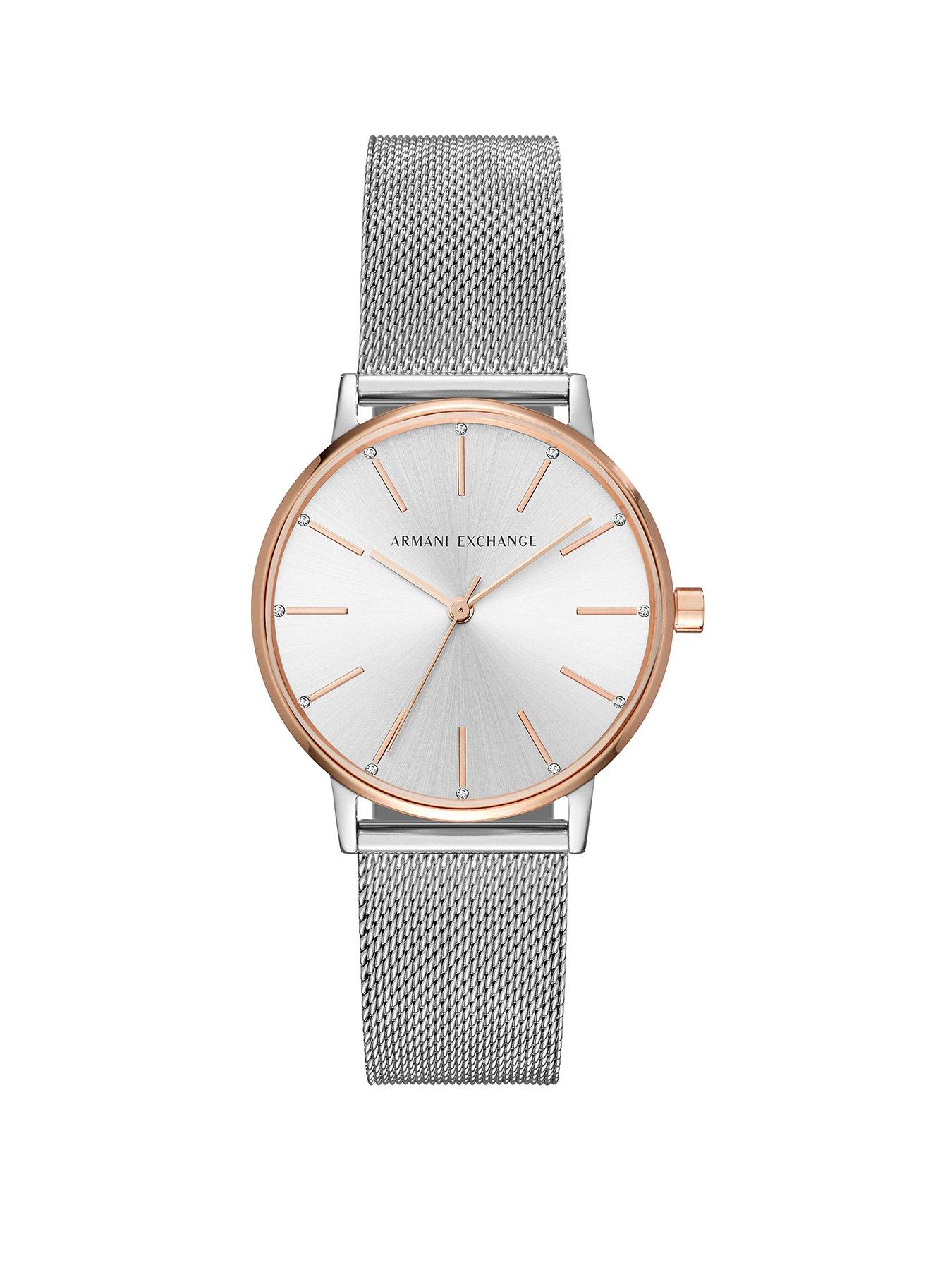 armani exchange rose gold watch ladies