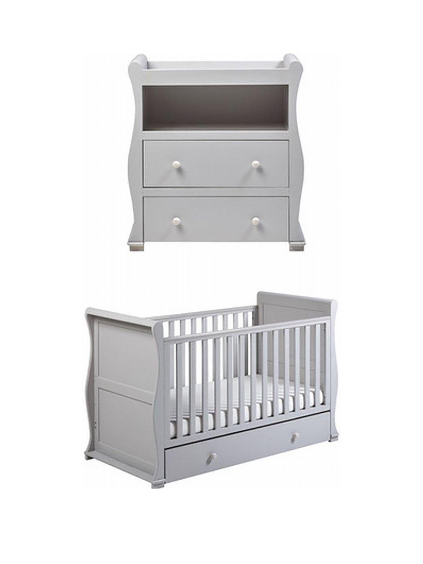 East Coast Alaska Cot Bed Dresser Changer Grey